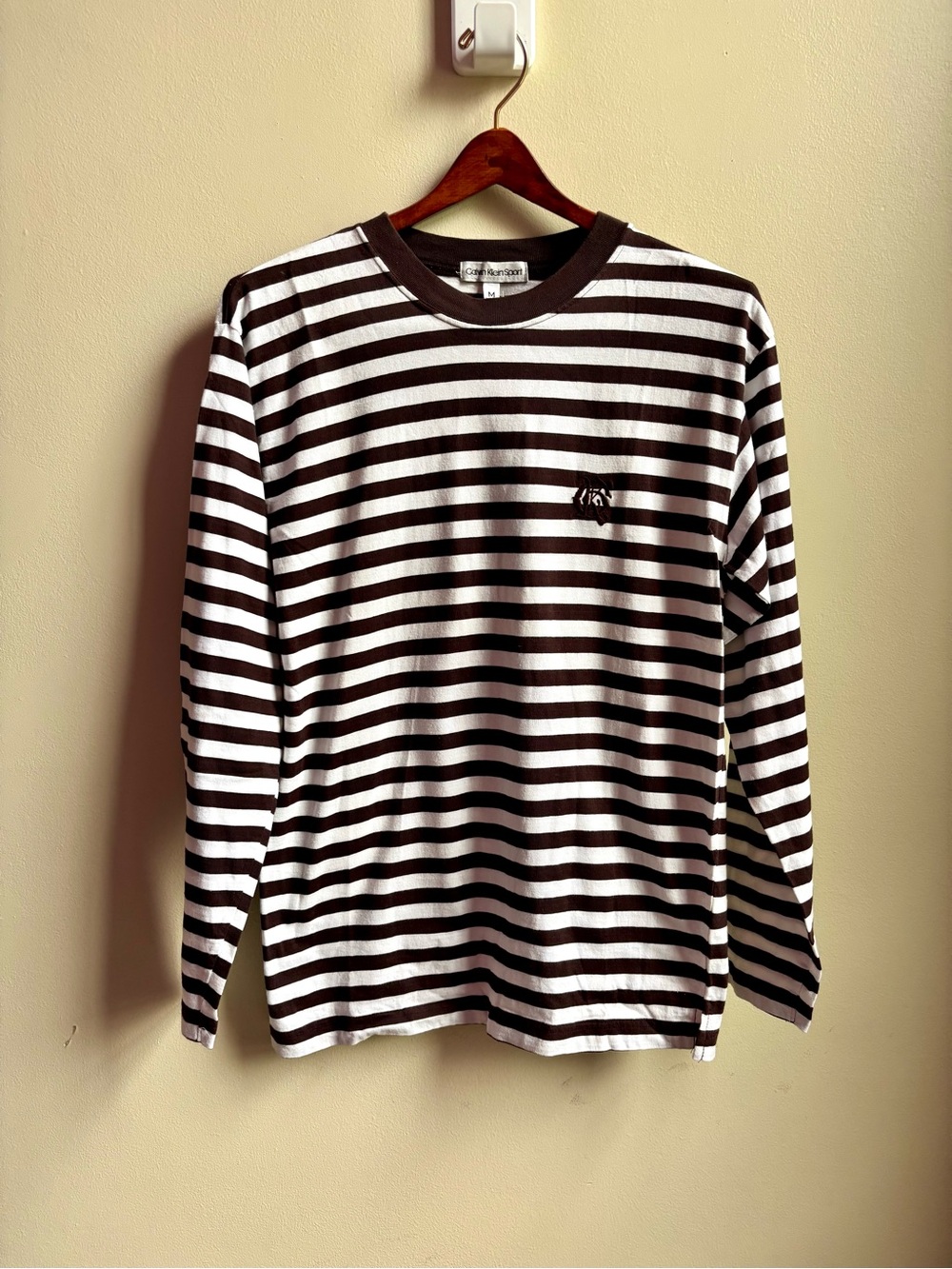 2 vintage 100% cotton Calvin Klein Sport striped shirts Medium Large